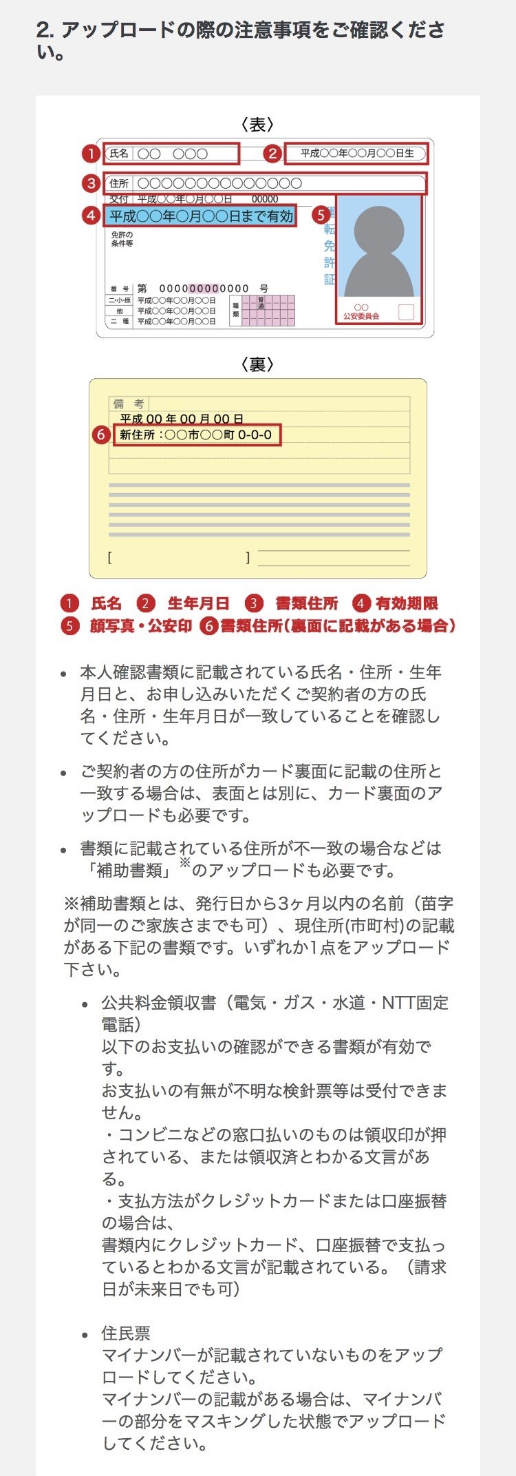 mineo「申し込み」STEP6-2：注意事項